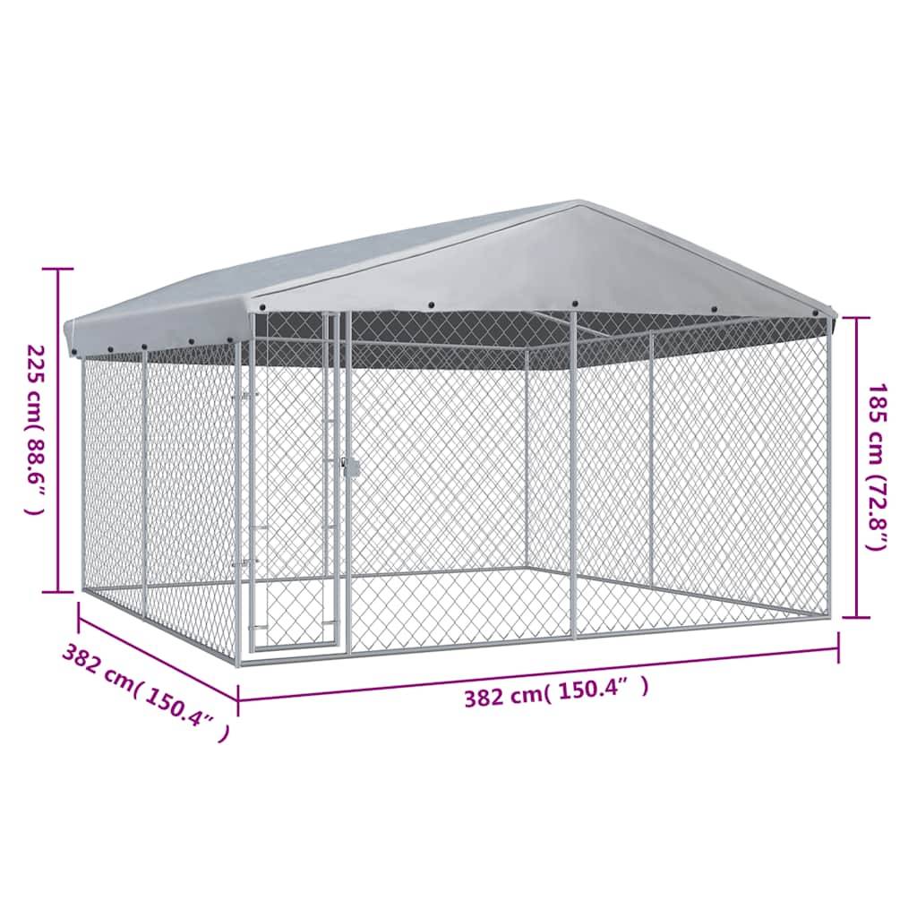 Vidaxl - Chenil extérieur avec toit pour chiens 382x382x225 cm vidaXL 145029 - Imagen 6
