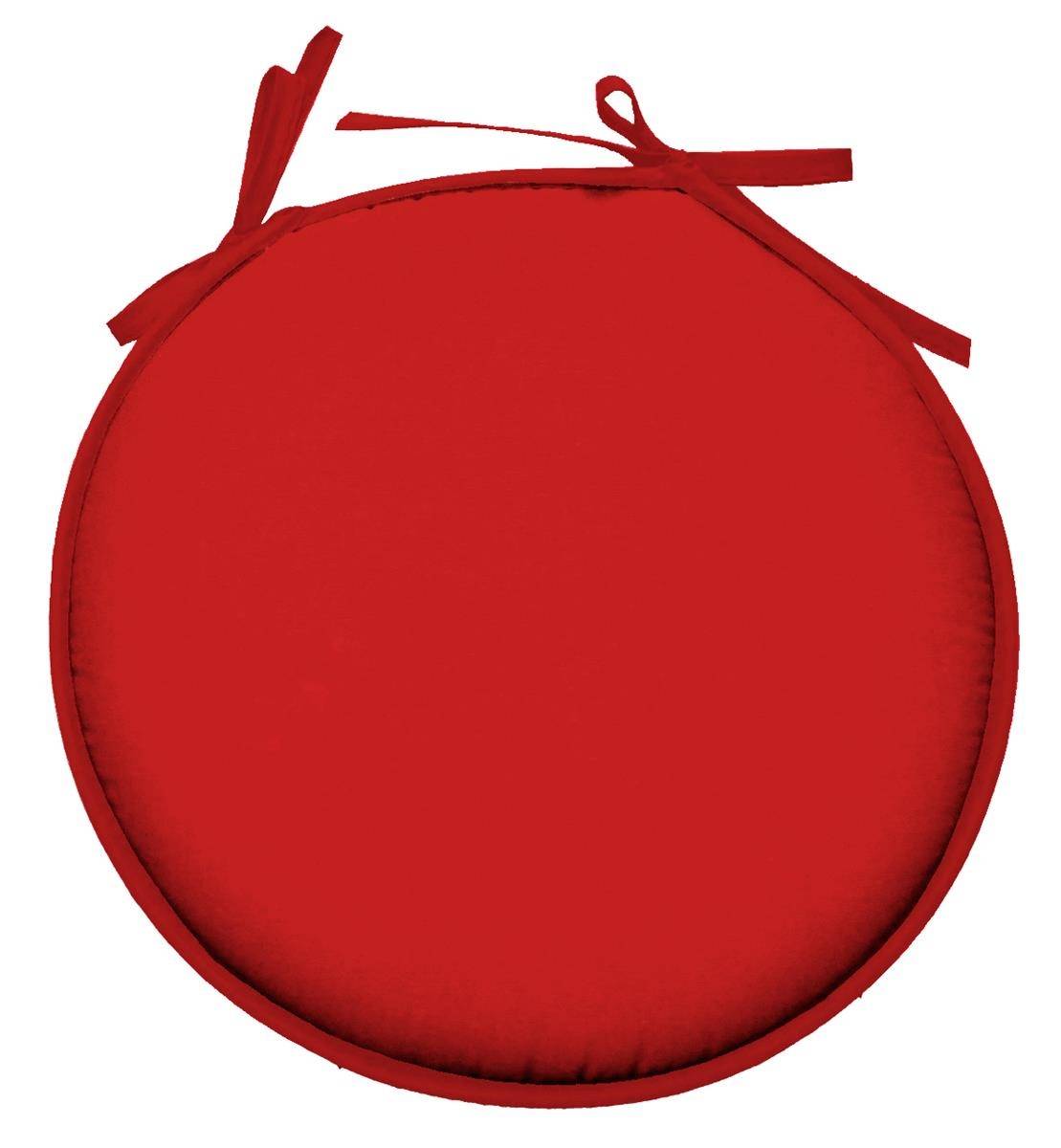 Eden - Galette de chaise ronde Unie Pop color 40 cm Rouge
