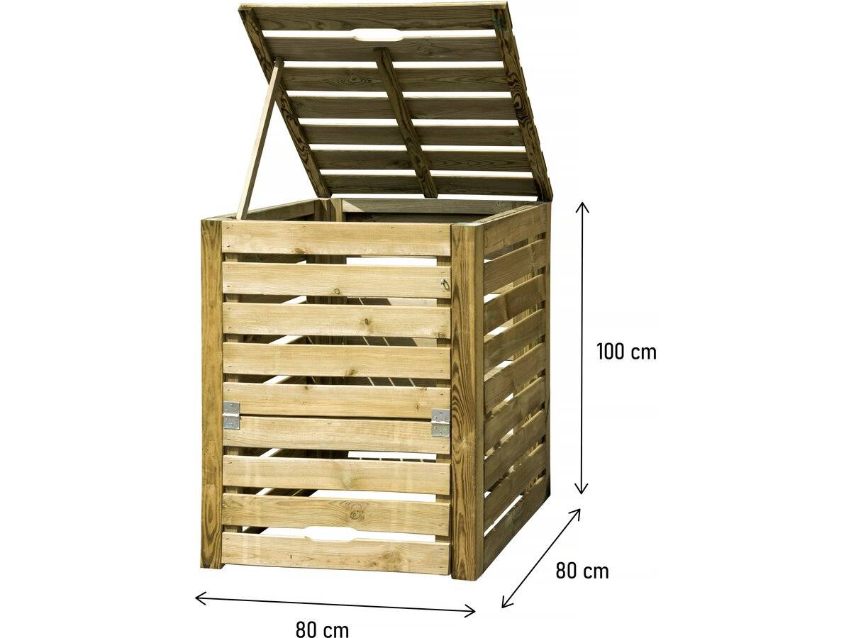 Habitat Et Jardin - Composteur En Bois 550 L "dexter" - 80 X 80 X 100 Cm - Bois -habitat Et Jardin - Imagen 3