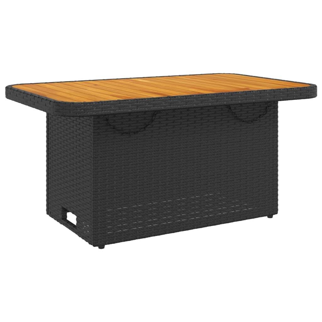 ComfortXL - Table de Jardin Rectangulaire Noire 90cm à Plateau Relevable en Bois d'Acacia, Hauteur Ajustable – ComfortXL Outdoor Living - Image 2