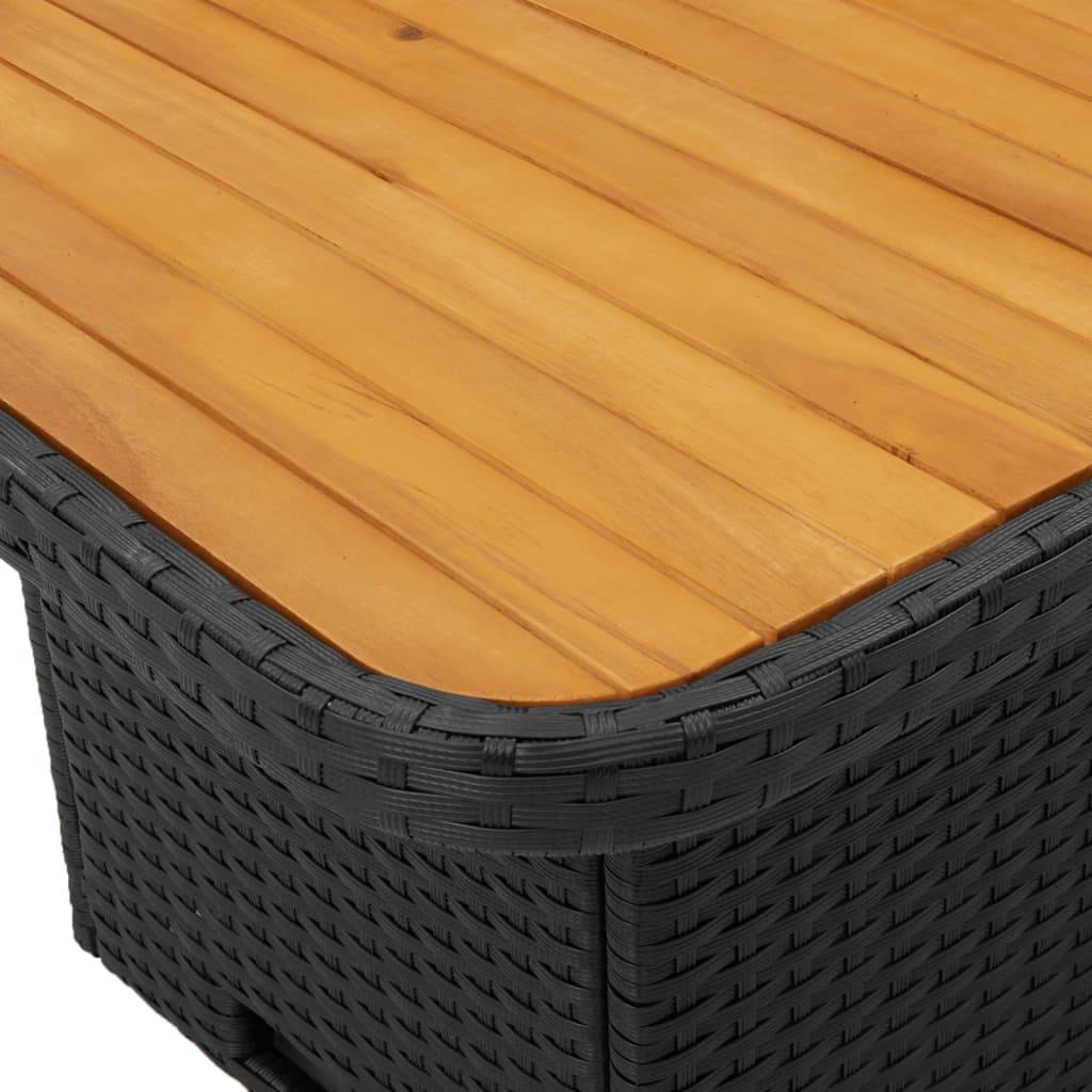ComfortXL - Table de Jardin Rectangulaire Noire 90cm à Plateau Relevable en Bois d'Acacia, Hauteur Ajustable – ComfortXL Outdoor Living - Image 9