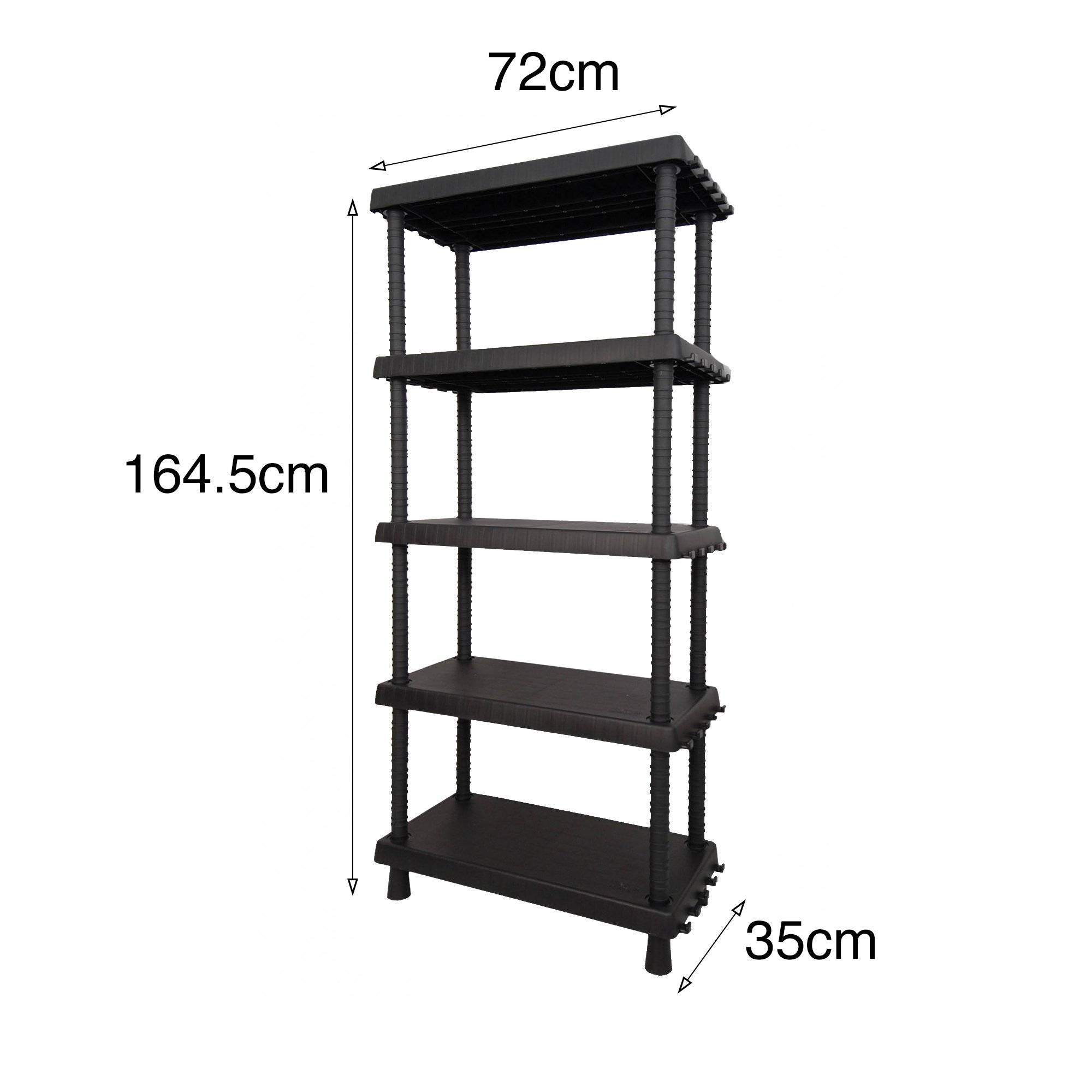 Dmora - Armoire d'extérieur Incourt, Etagère d'extérieur, Armoire polyvalente avec 3 étagères, 100% Made in Italy, Anthracite, 72x35h165 cm - Dmora - Imagen 3