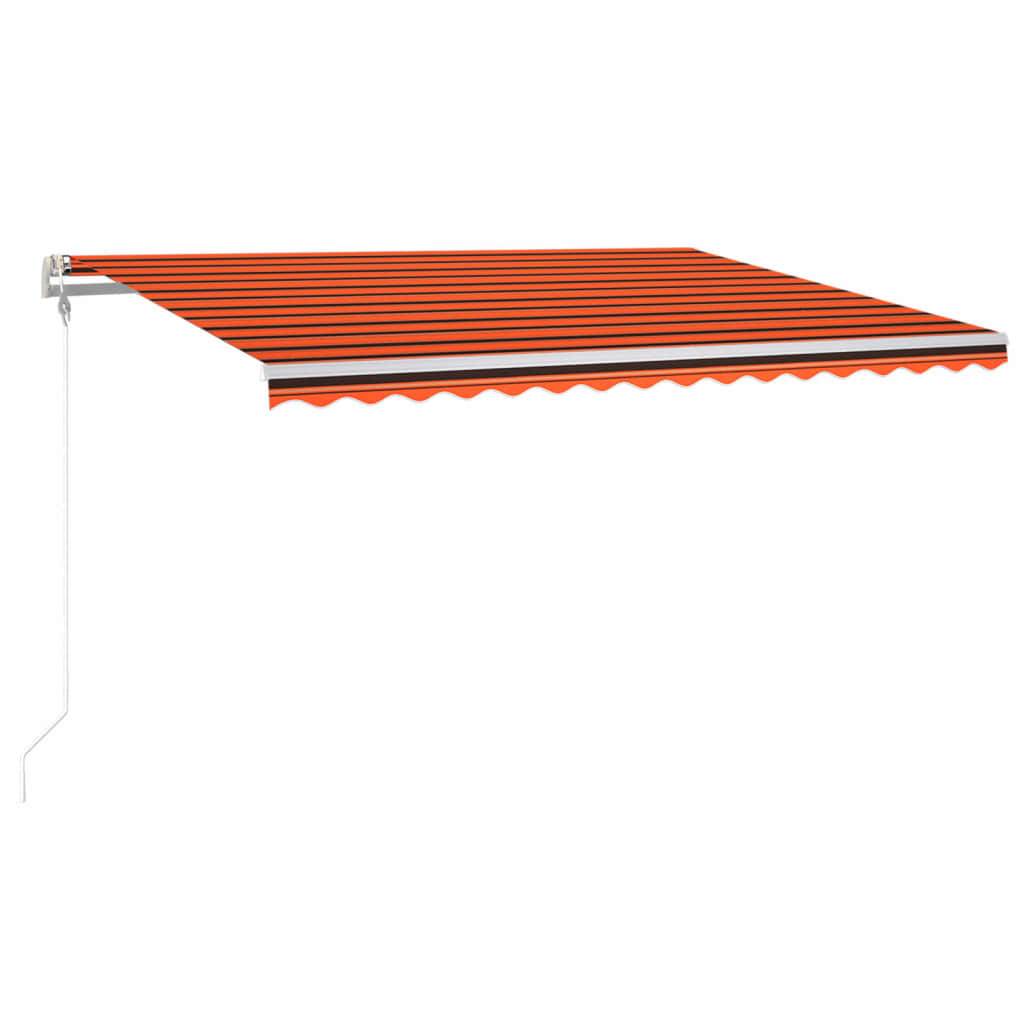 Store banne motorisé aluminium terrasse capteur vent LED 400x300cm orange marron - ComfortXL Outdoor Living - Image 2