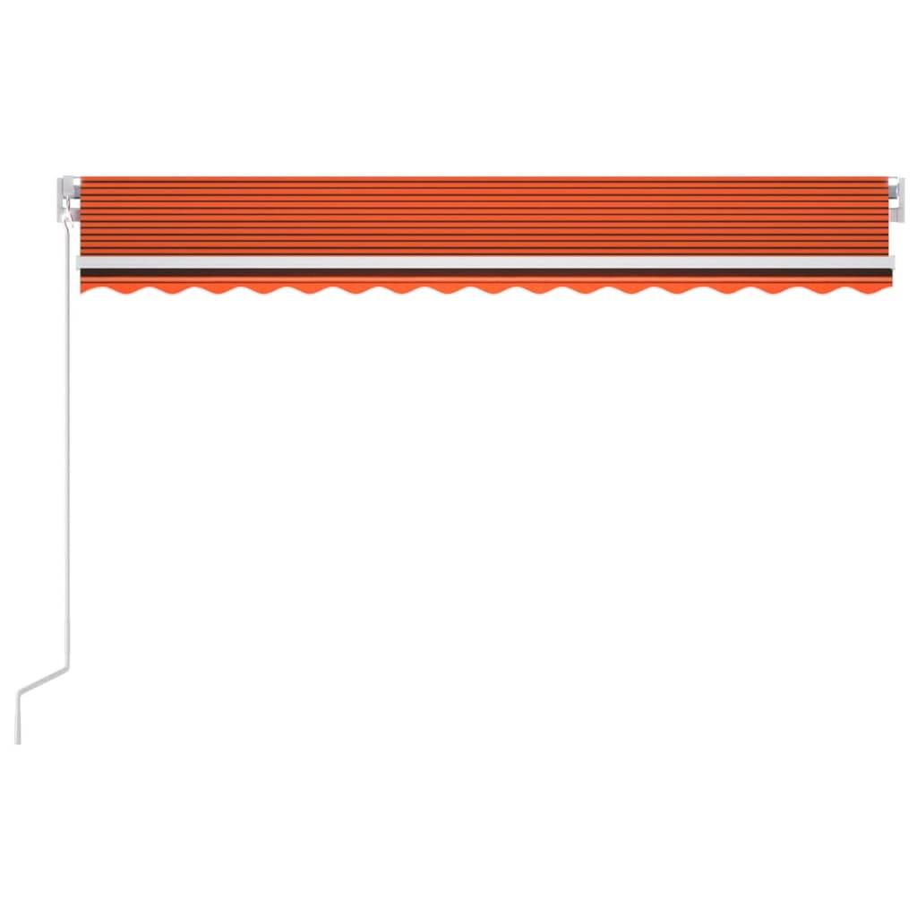 Store banne motorisé aluminium terrasse capteur vent LED 400x300cm orange marron - ComfortXL Outdoor Living - Image 3