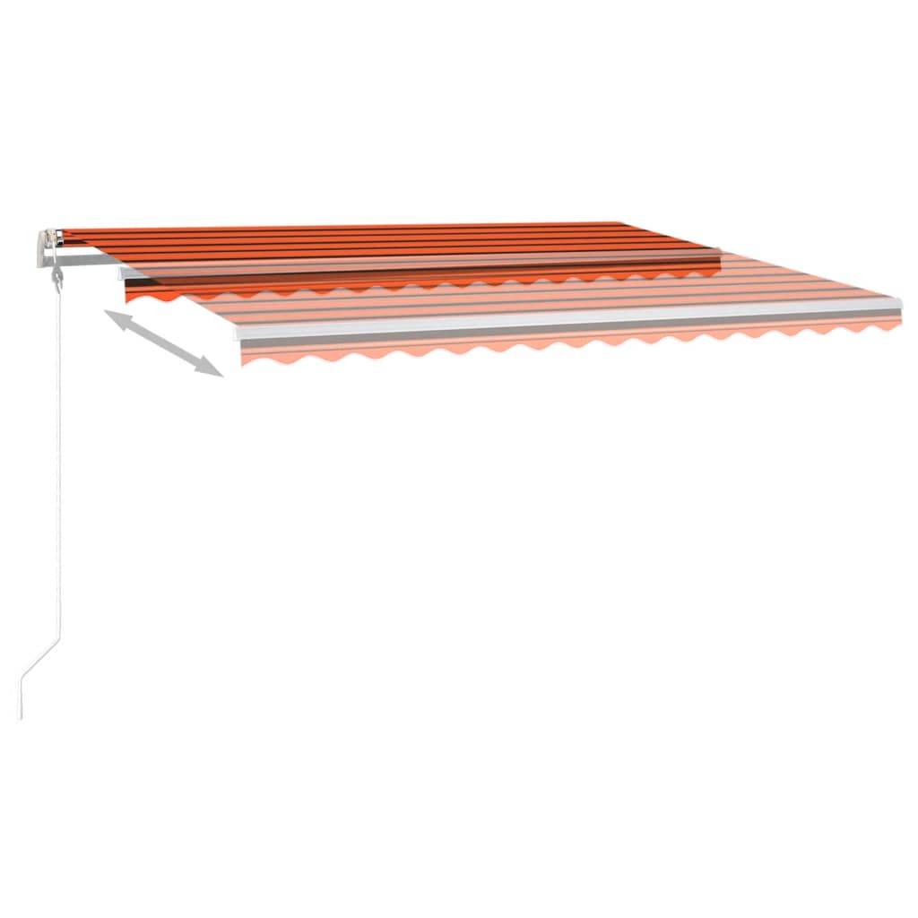 Store banne motorisé aluminium terrasse capteur vent LED 400x300cm orange marron - ComfortXL Outdoor Living - Image 4