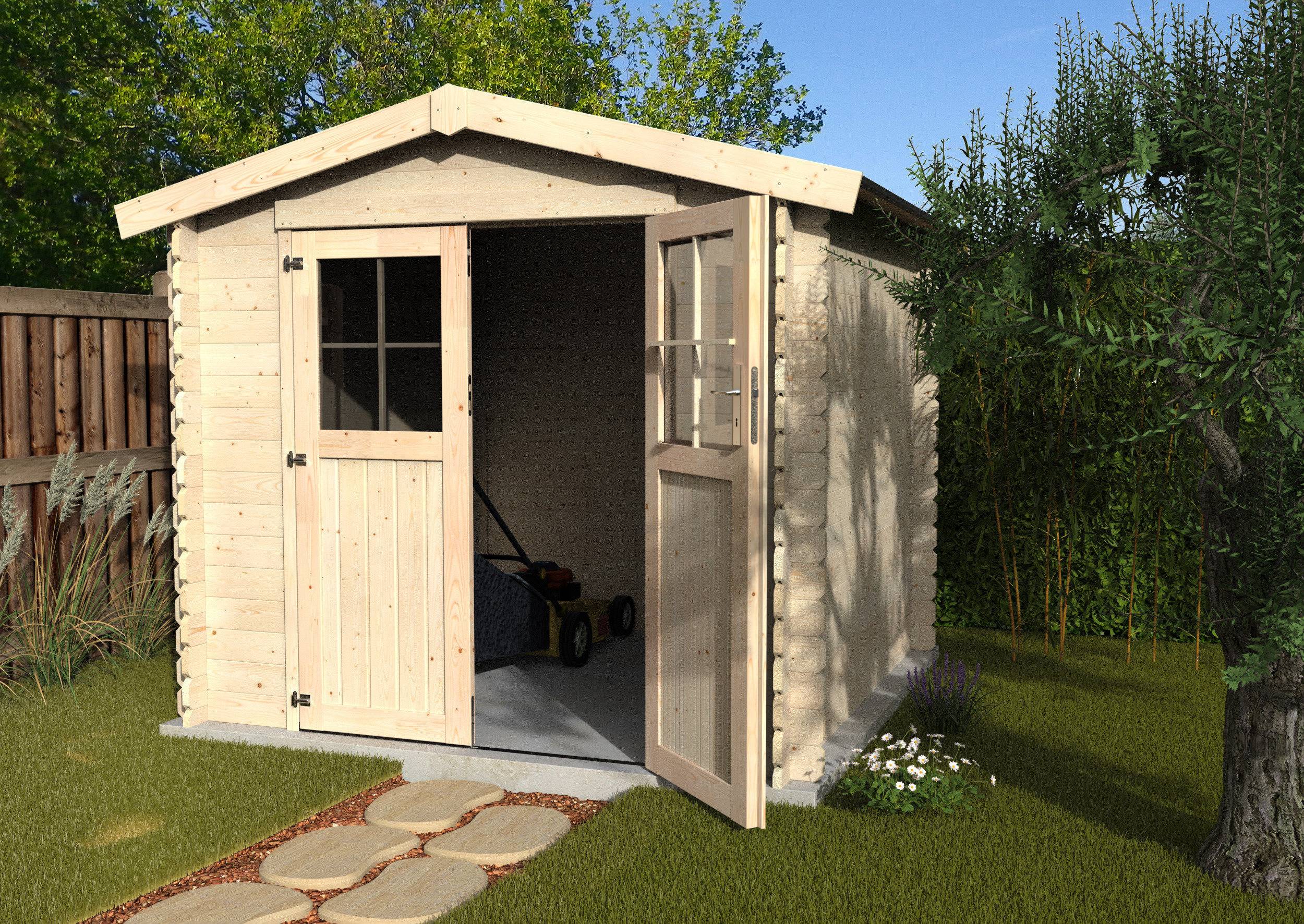 Decor et Jardin - ABRI DE JARDIN BOIS FLANDRE - 4,30 m² - Ep : 28 mm - 2,33x2,33 - couleur naturel - Décor et Jardin - Image 2