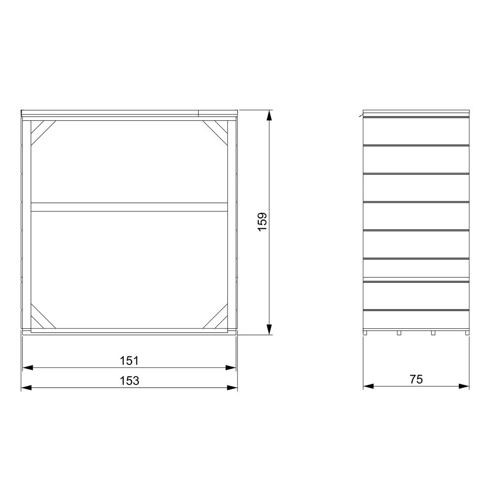 Timbela - Abri à bûches extérieur 1,14 m² / 75x153xH159 cm - Remise extérieure pour bois de chauffage résistante aux intempéries - Timbela M980-1-REDWOOD RED - Image 4