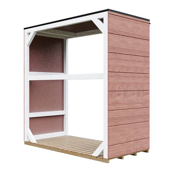 Timbela - Abri à bûches extérieur 1,14 m² / 75x153xH159 cm - Remise extérieure pour bois de chauffage résistante aux intempéries - Timbela M980-1-REDWOOD RED - Image 2