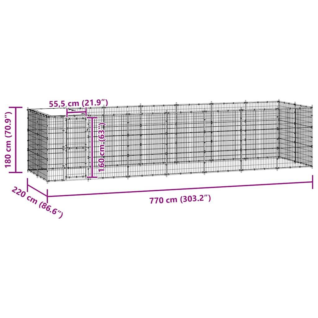 Vidaxl - Chenil extérieur Acier avec toit 16,94 m² vidaXL 3082295 - Imagen 3
