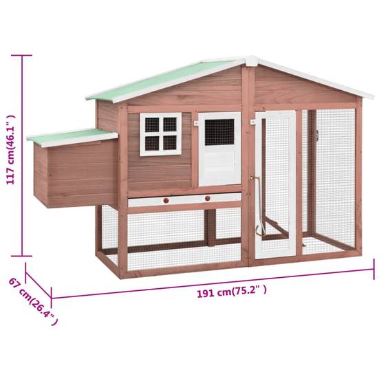 Grand poulailler bois de sapin avec nichoir et parc extérieur Moka – ComfortXL Outdoor Living - Image 9