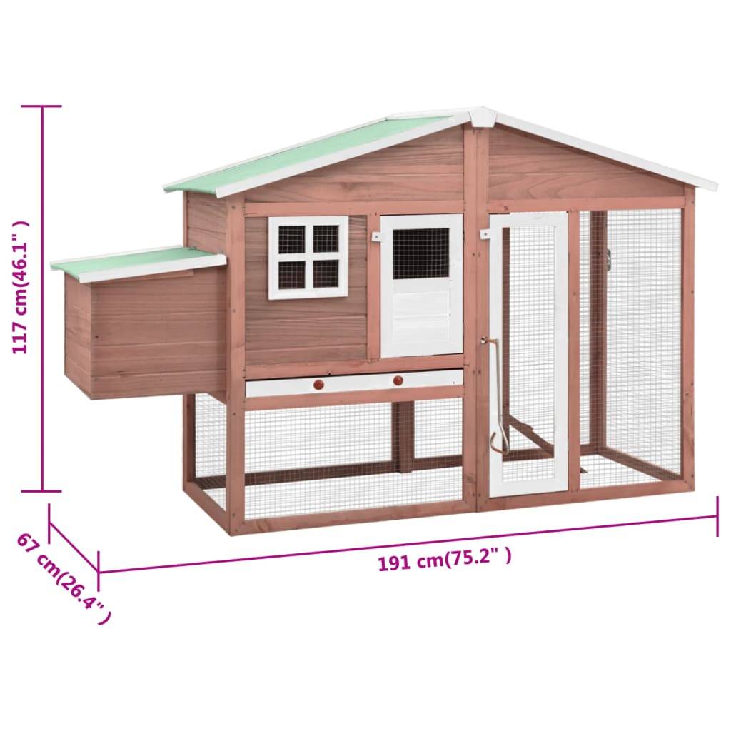 Grand poulailler bois de sapin avec nichoir et parc extérieur Moka – ComfortXL Outdoor Living - Image 9