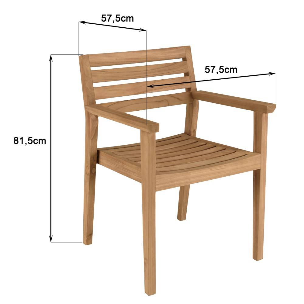 Macabane - KALLY - Lot de 2 fauteuils de jardin en bois teck - Imagen 10