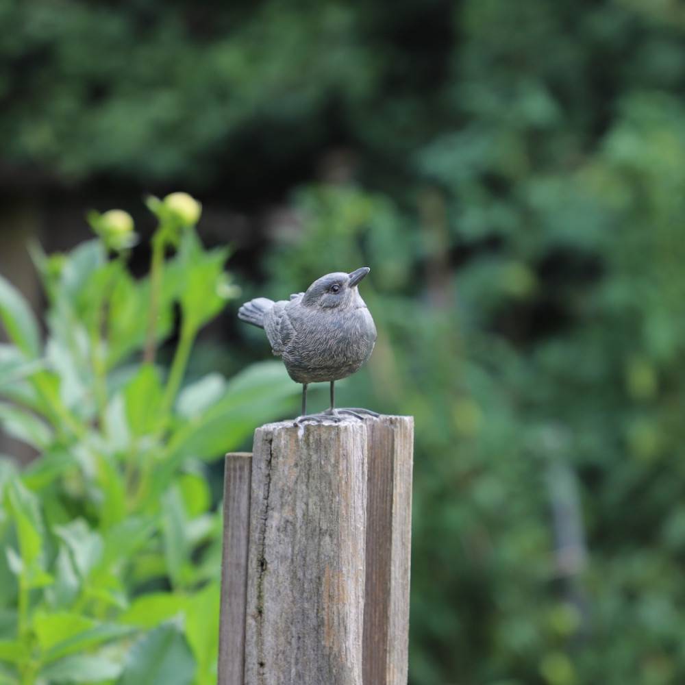 Chemin De Campagne - Set de deux oiseaux en résine vieillie grise 9 x 5 x 9 cm Chemin de campagne - Imagen 7