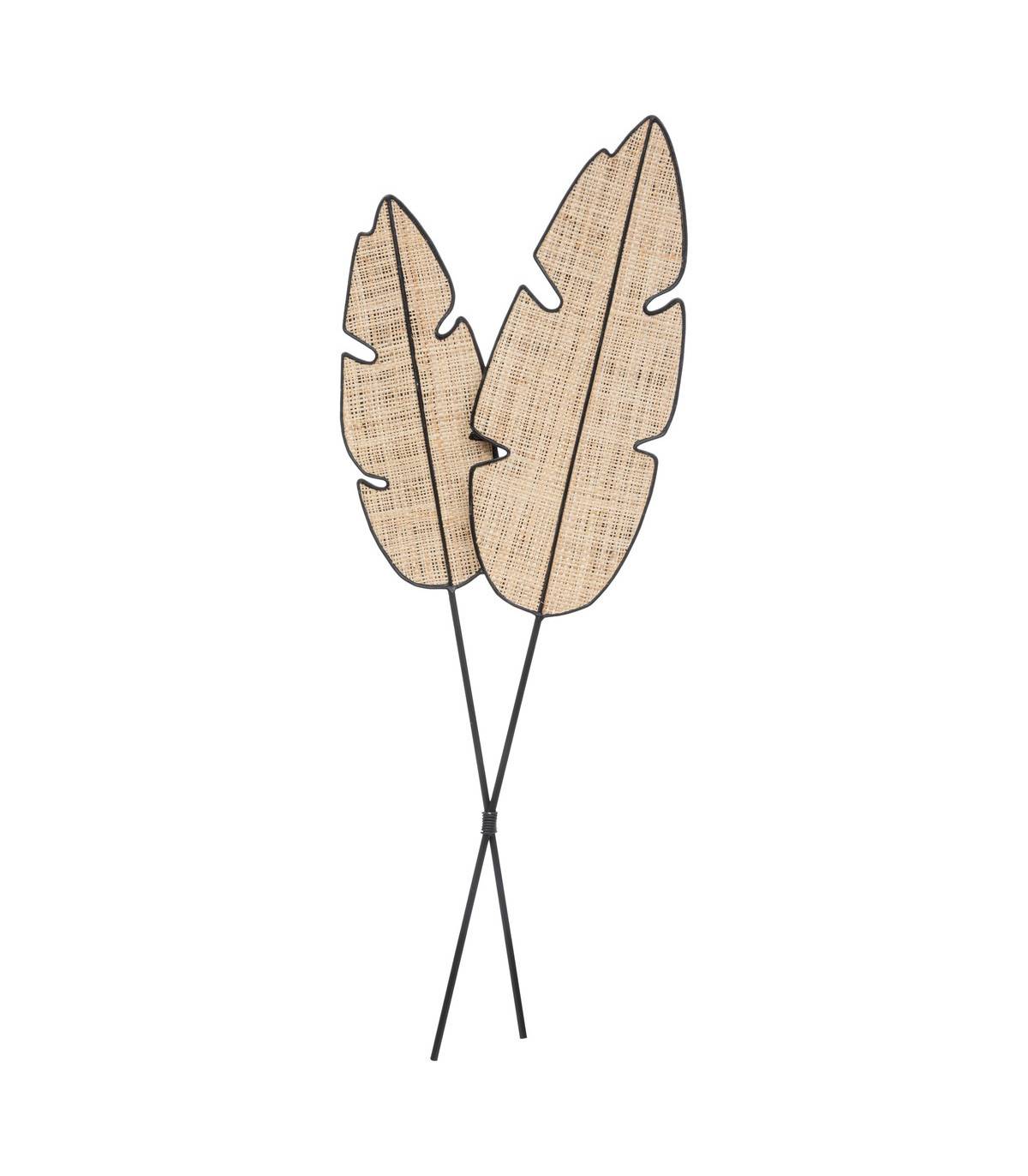 Déco murale Feuilles en roseau et métal 27 x 73 cm - Imagen 1