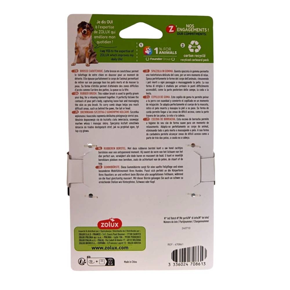Zolux - Cepillo de Goma 12 cm para perro - Imagen 5