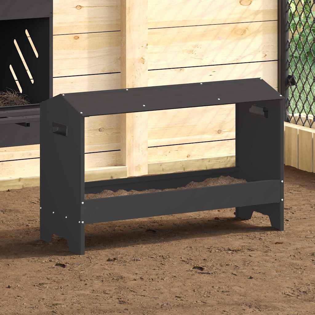Vidaxl - Bac de nourrissage pour poules Noir 81 x 32 x 53,5 cm vidaXL 874618 - Image 1