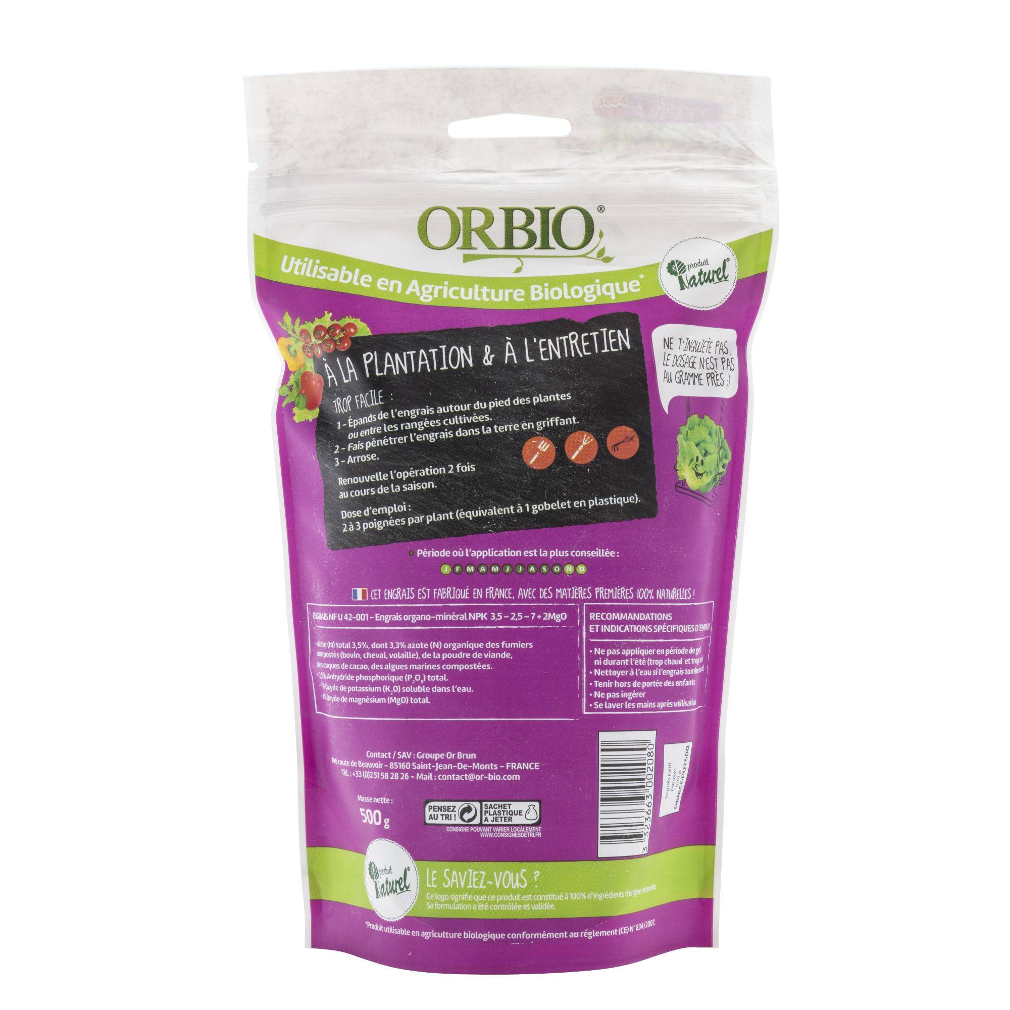 Engrais petit potager 500g OrBio - Image 3
