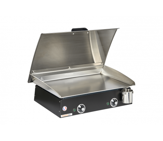 Pack comprenant une plancha électrique LUX 600 Carbon avec son couvercle et 2 ustensiles - Image 1