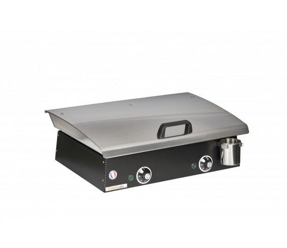 Pack comprenant une plancha électrique LUX 600 Carbon avec son couvercle et 2 ustensiles - Image 2