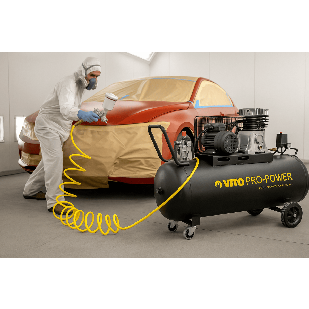 Compresseur d'air à Courroie 200 Litres 4CV 3KW Pression 10 Bar 230V VITO - Imagen 6