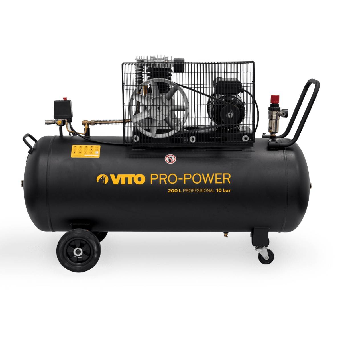 Compresseur d'air à Courroie 200 Litres 4CV 3KW Pression 10 Bar 230V VITO - Imagen 10