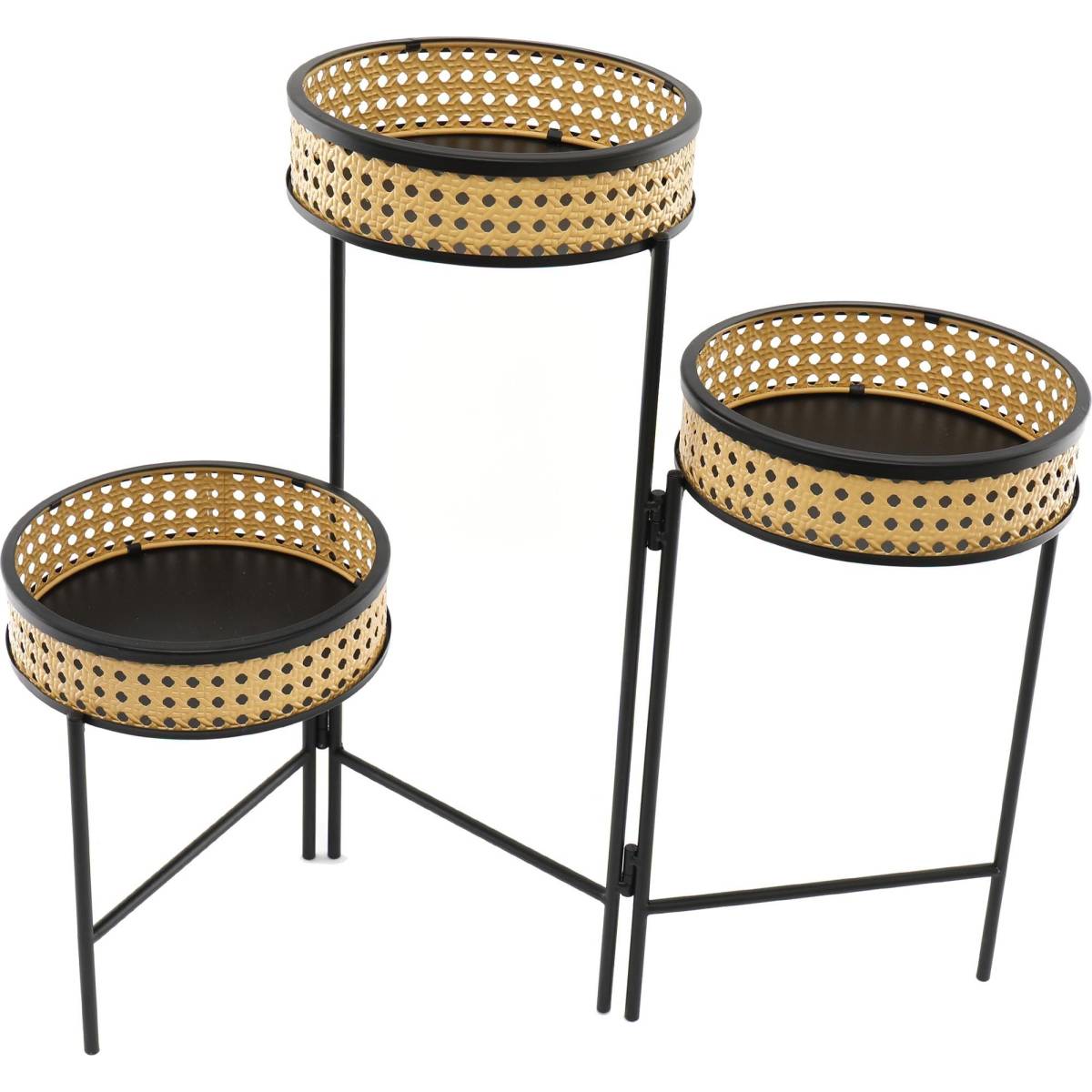 Sil - Support à plantes sur pieds 3 porte-plantes 62 x 50 cm