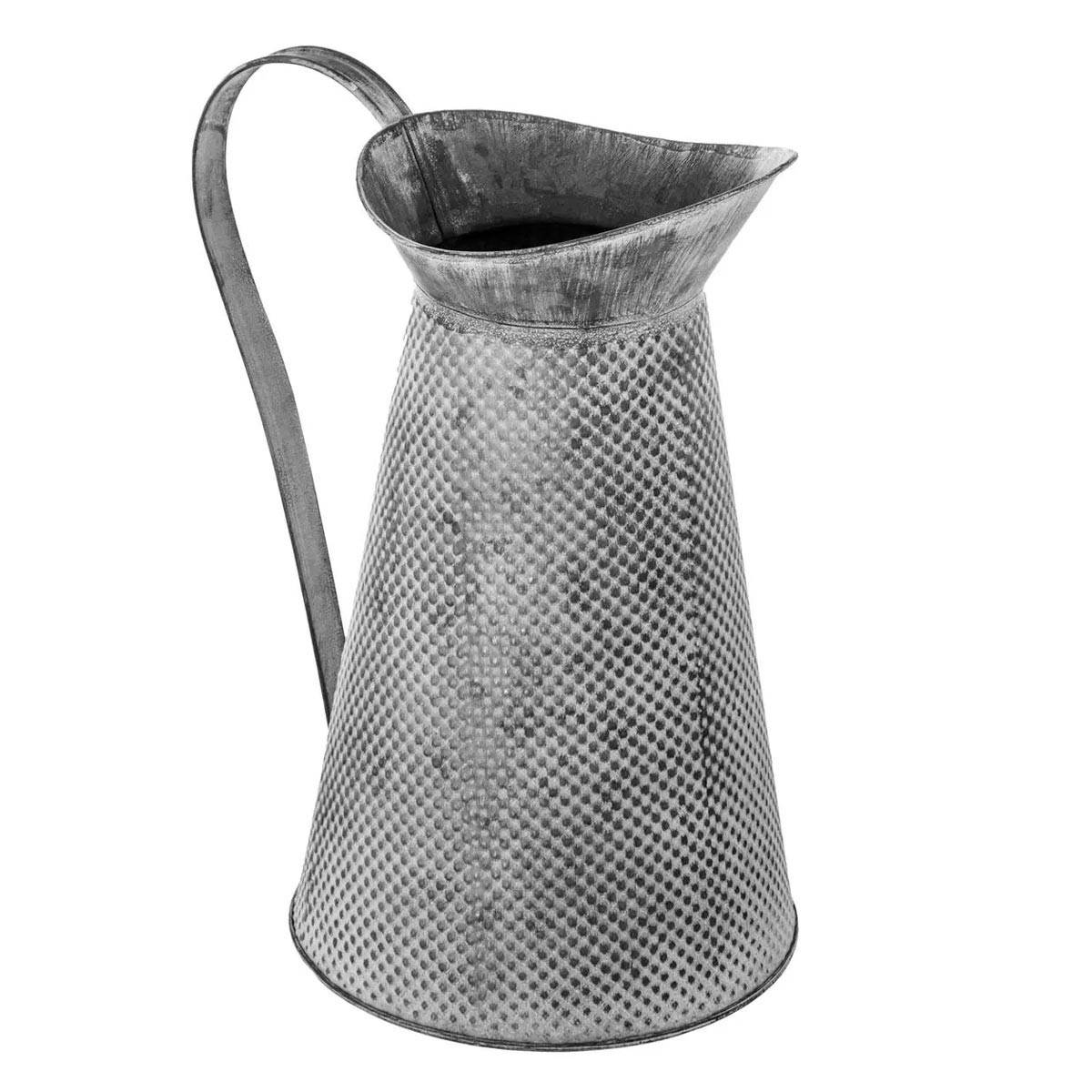 Atmosphera - Vase Carafe Vintage "Zinc" 28cm Gris - Image 1