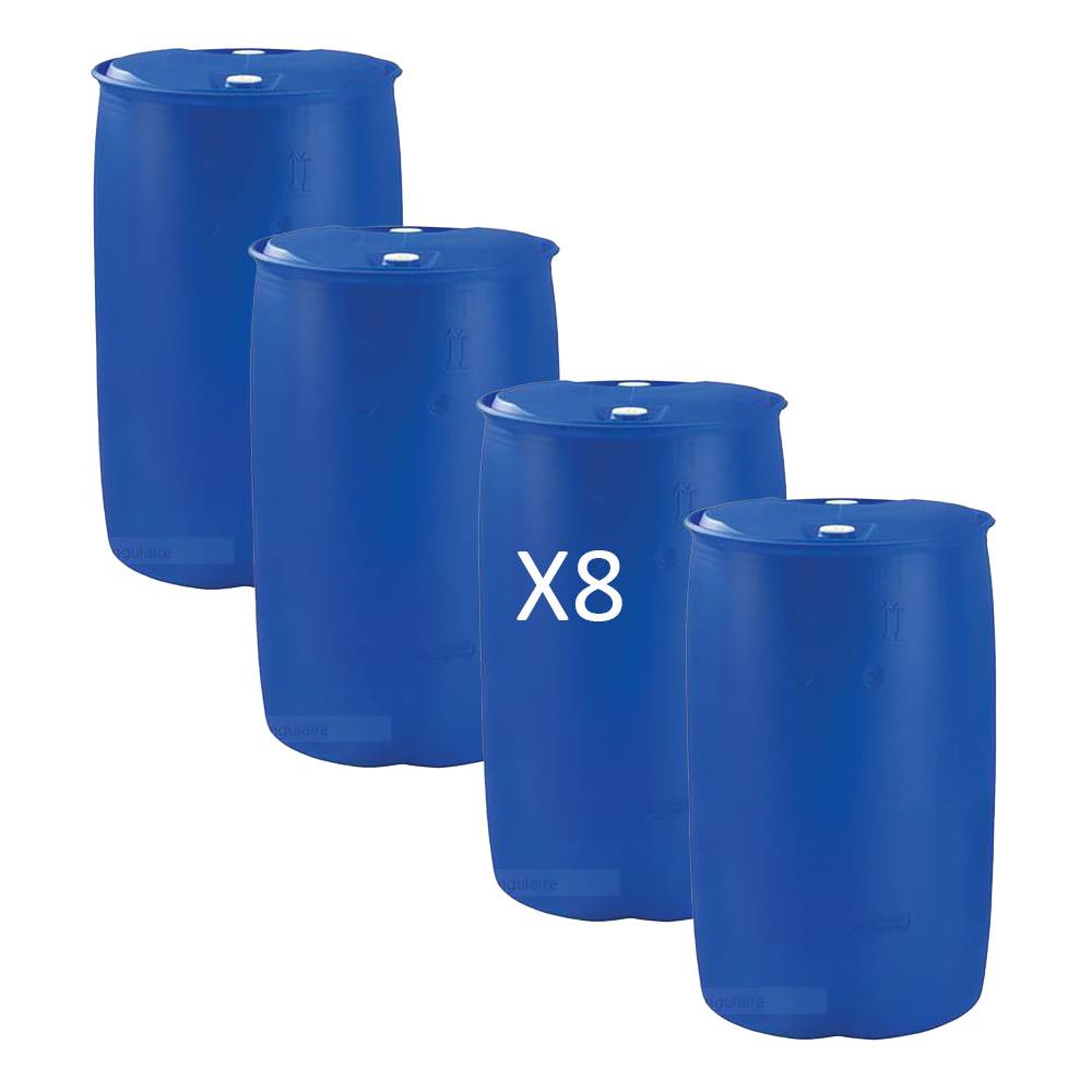 Plast'Up Rotomoulage - Fût plastique neuf 220l à bondes homologué un-lot de 8
