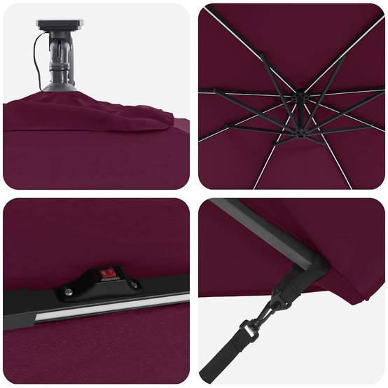 Maison Chic - Parasol de jardin | Parasol d'extérieur | Parasol Bordeaux 294 x 294 x 248 cm Polyester et Aluminium Maison Chic - Image 9