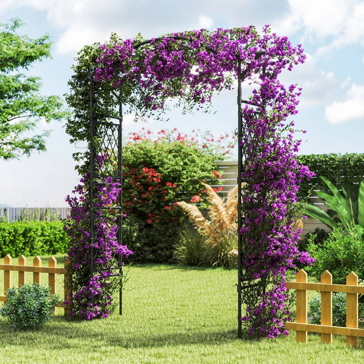 Maison Chic - Arche de Jardin Treillis 170x210cm pour Plantes Grimpantes Pergola en Métal Antirouille - Image 2