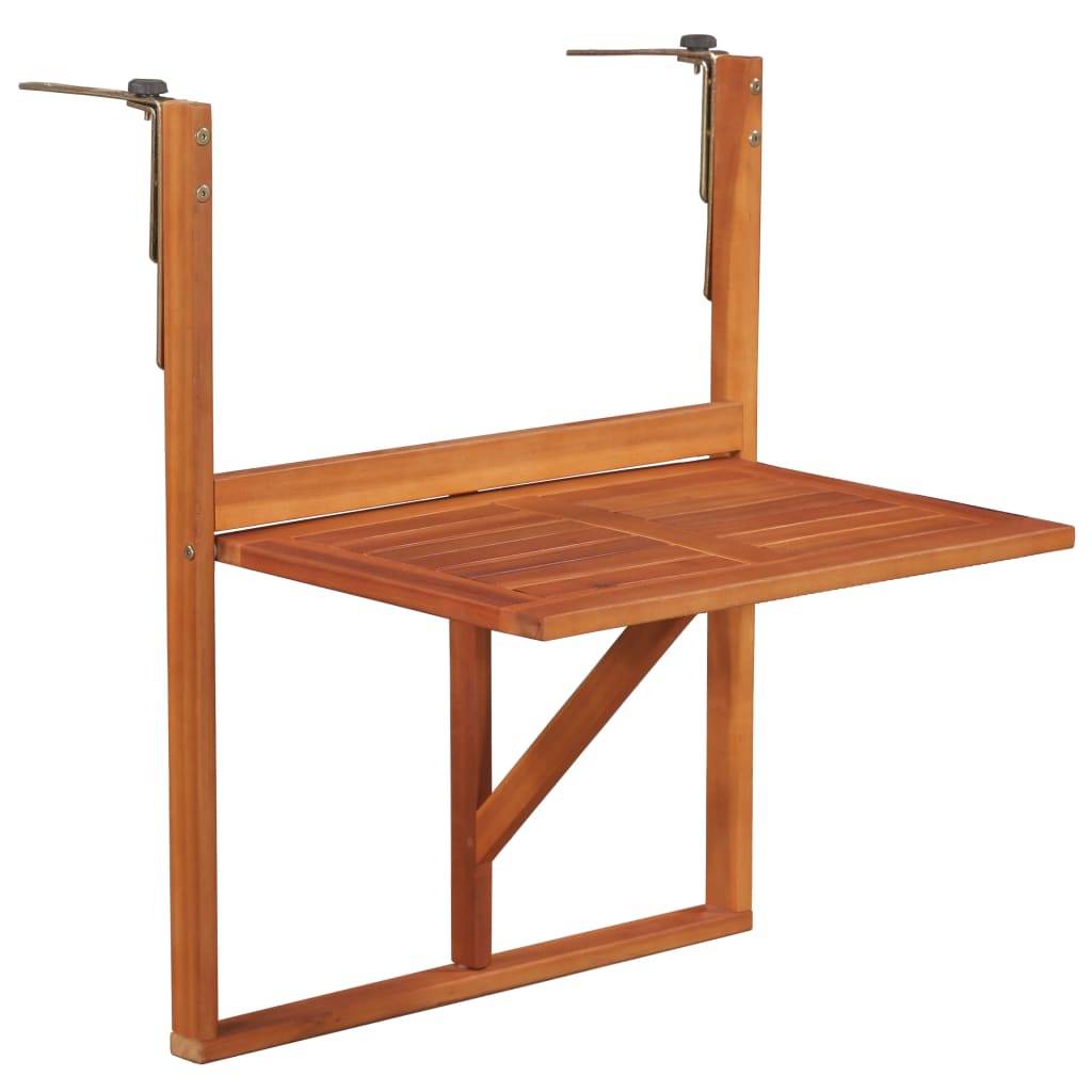 Vidaxl - Table suspendue de balcon 64,5x44x80 cm Bois d'acacia massif vidaXL 44118 - Imagen 1