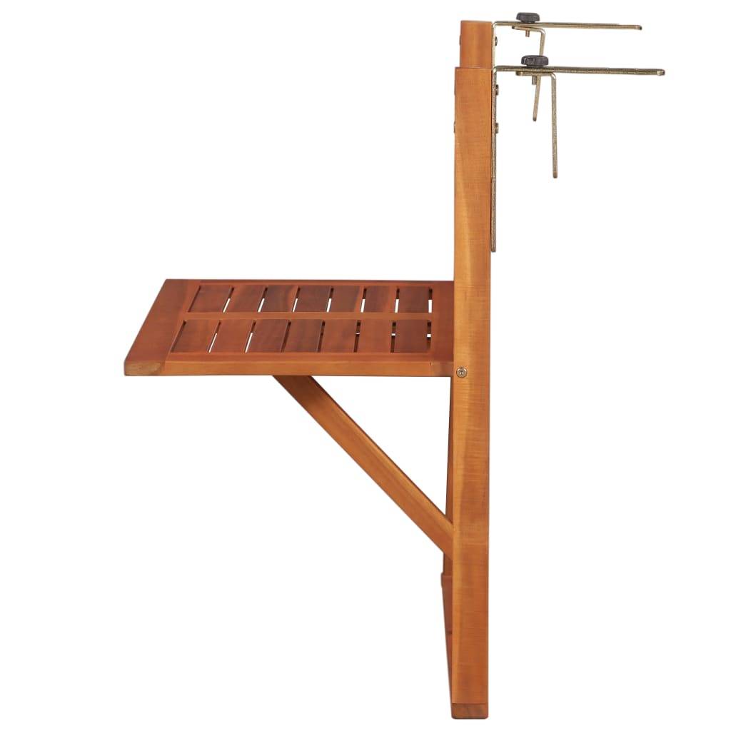 Vidaxl - Table suspendue de balcon 64,5x44x80 cm Bois d'acacia massif vidaXL 44118 - Imagen 2