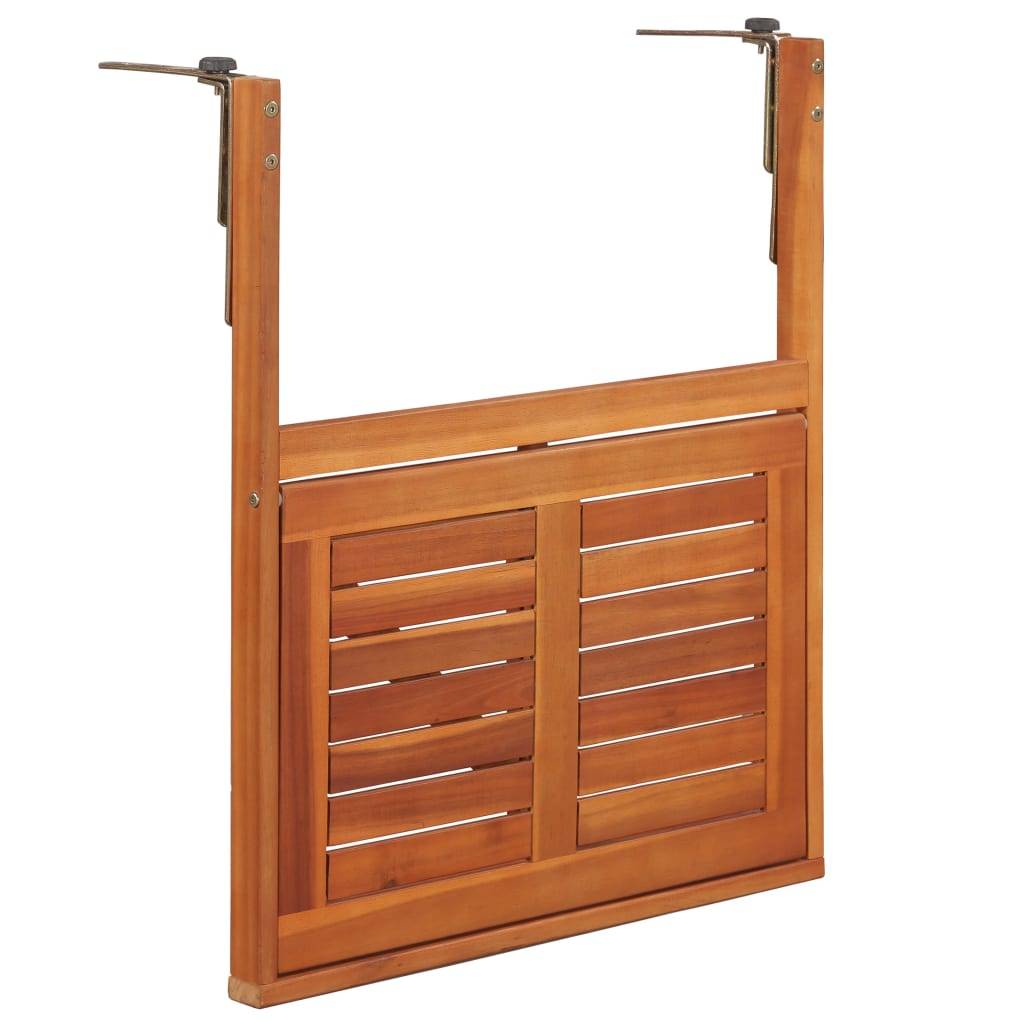 Vidaxl - Table suspendue de balcon 64,5x44x80 cm Bois d'acacia massif vidaXL 44118 - Imagen 6