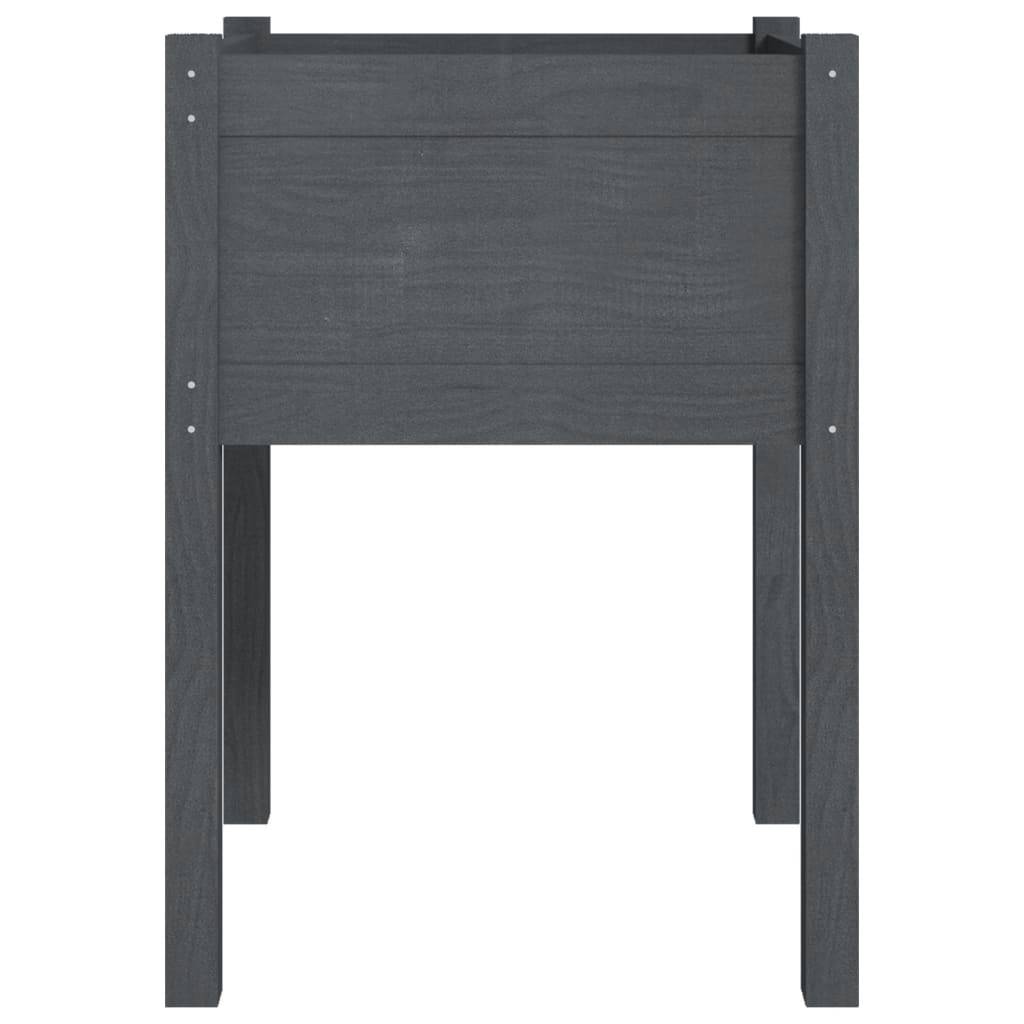 Maison Chic - Lot de 2 Jardinières, Bac à fleurs, Pot de fleurs Gris 50x50x70 cm Bois de pin massif - Imagen 5