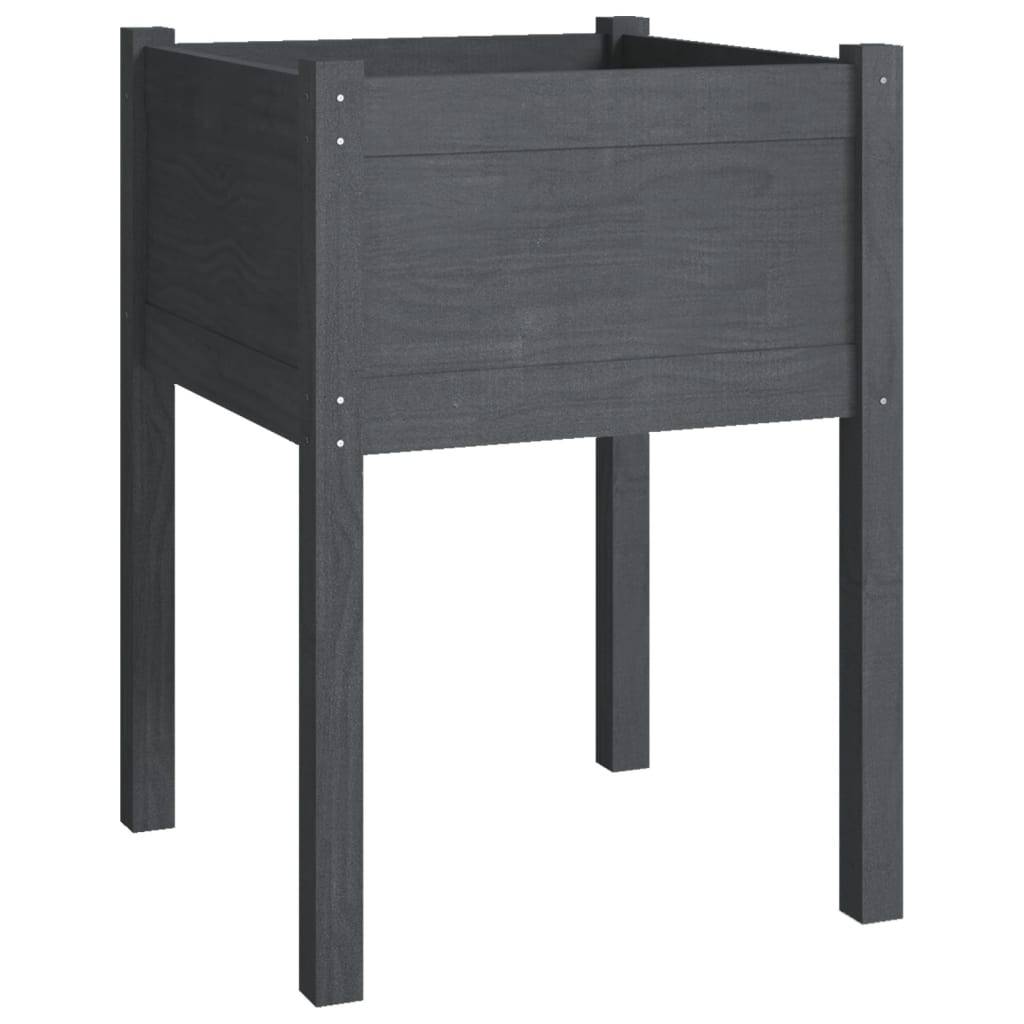 Maison Chic - Lot de 2 Jardinières, Bac à fleurs, Pot de fleurs Gris 50x50x70 cm Bois de pin massif - Imagen 4