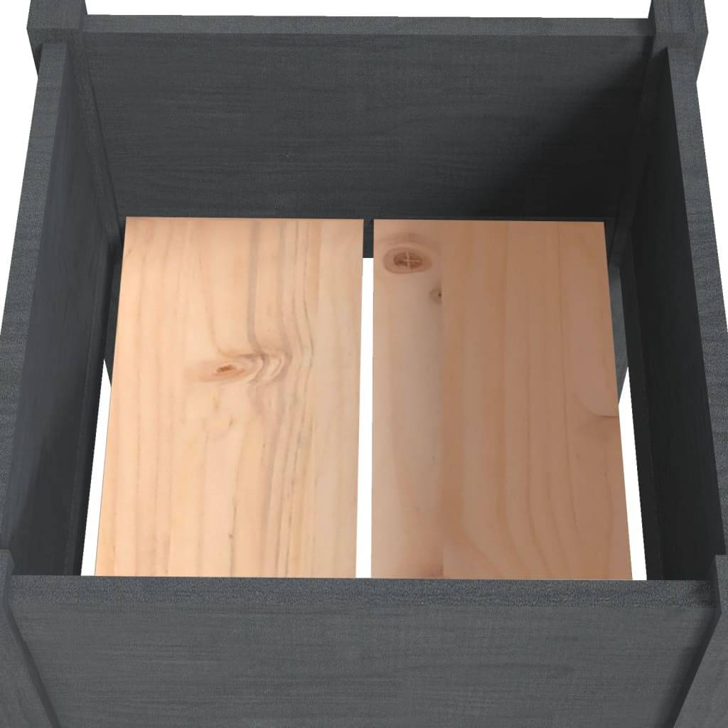 Maison Chic - Lot de 2 Jardinières, Bac à fleurs, Pot de fleurs Gris 50x50x70 cm Bois de pin massif - Imagen 6