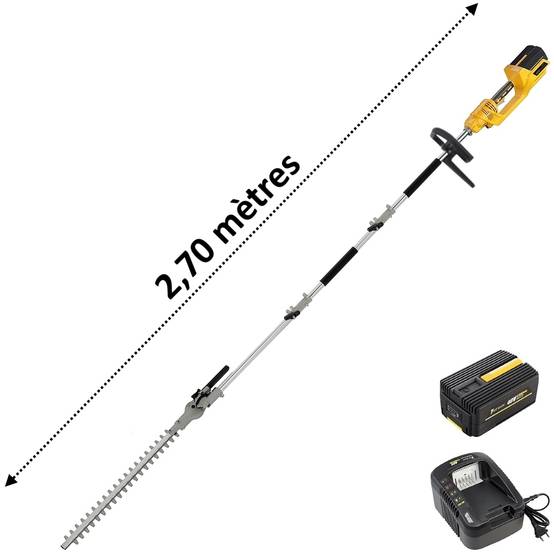 Gt Elec - Taille-haies sur perche sans fil à batterie, 40 V, GT ELEC + batterie 2 Ah + chargeur - GT ELEC - Image 1