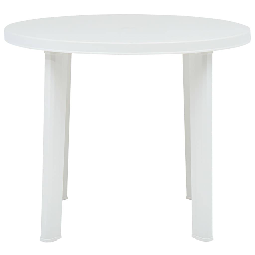 Table de jardin plastique blanc Ø89 cm - PANGIVO - Image 2