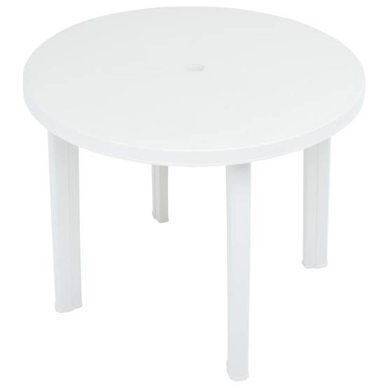 Table de jardin plastique blanc Ø89 cm - PANGIVO - Image 3