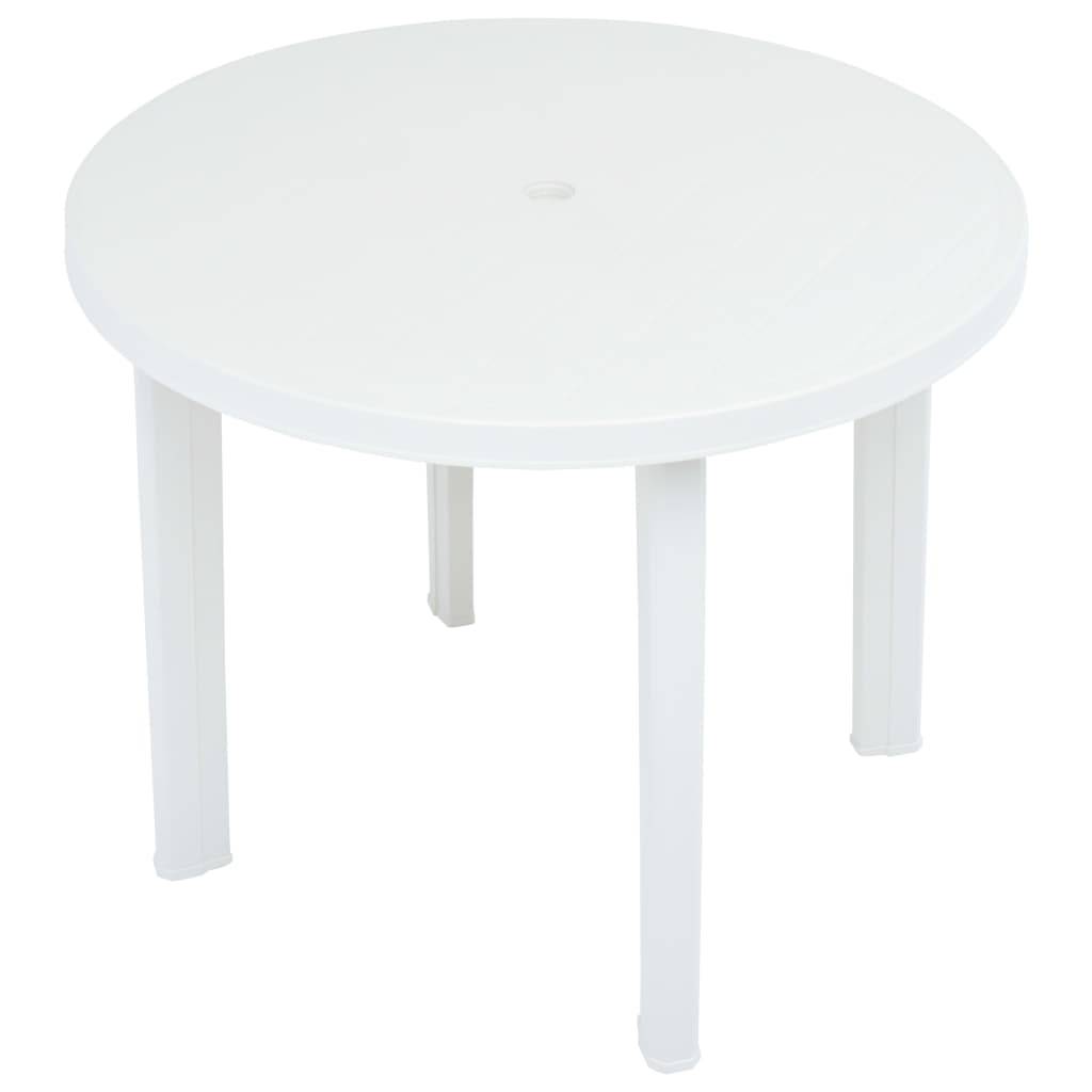 Table de jardin plastique blanc Ø89 cm - PANGIVO - Image 3