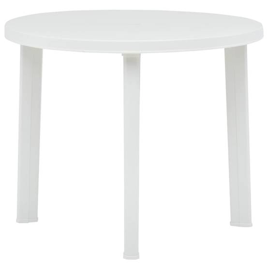 Table de jardin plastique blanc Ø89 cm - PANGIVO - Image 1