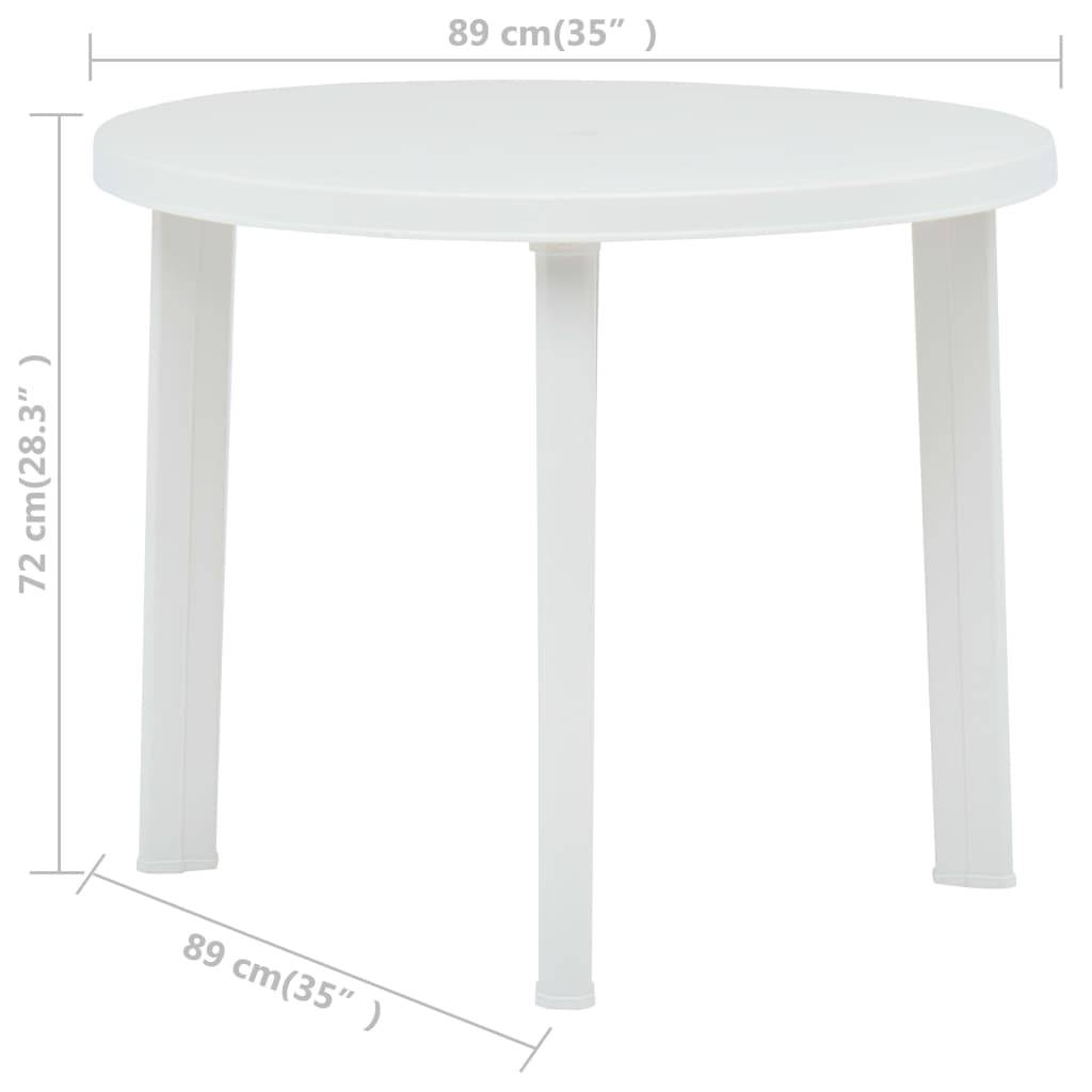 Table de jardin plastique blanc Ø89 cm - PANGIVO - Image 5
