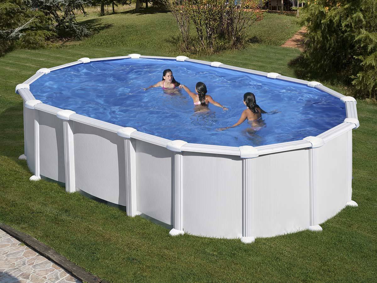 Gré - Piscine acier blanc Haïti ovale 6,34 x 3,99 x 1,32 m - Gré - Image 1