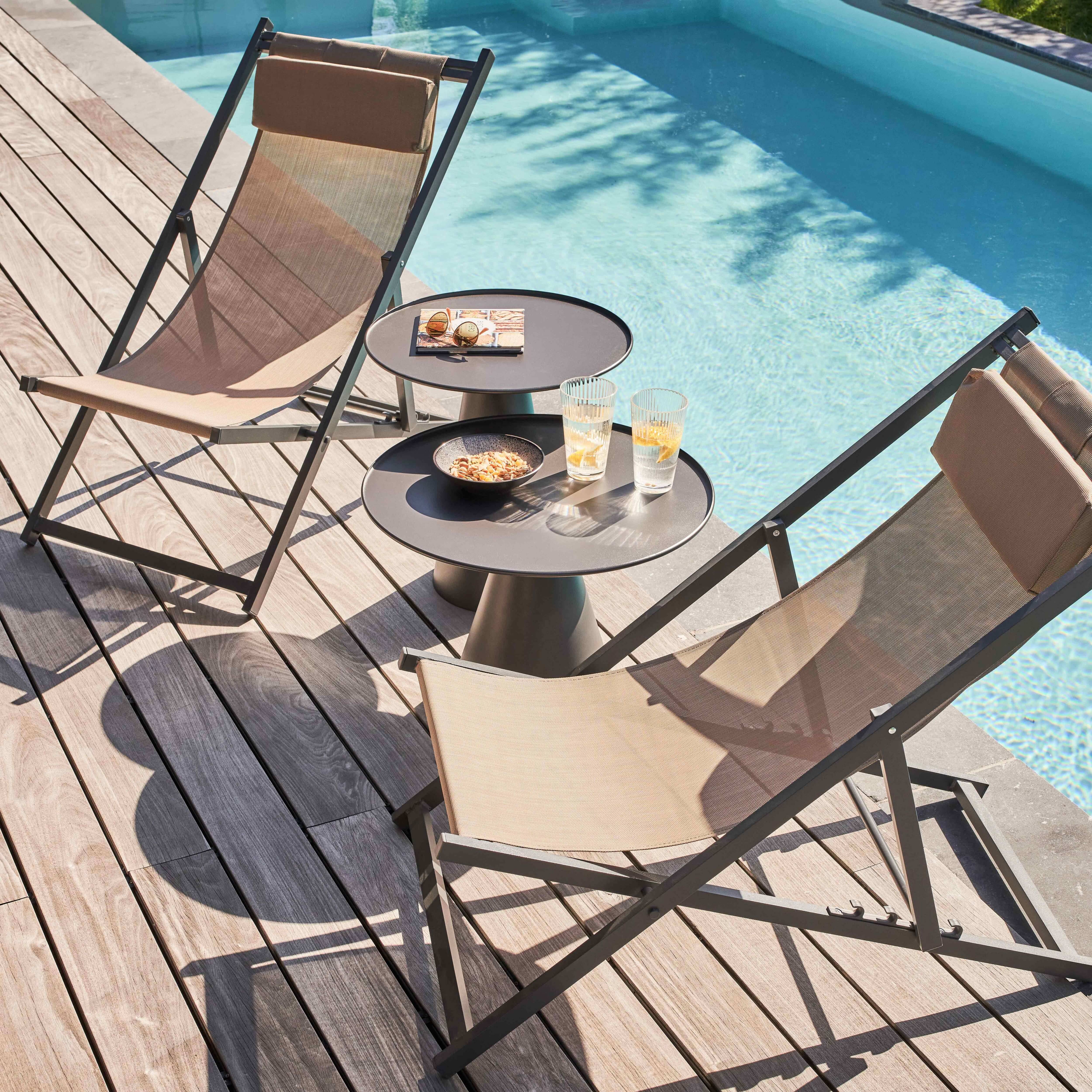 Oviala - Lot de 2 tables basses de jardin rondes grises
Gomba - Oviala - Imagen 5