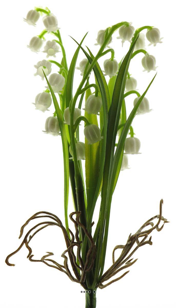 Artificielles - Piquet de 3 brins de muguet artificiel H 19 cm