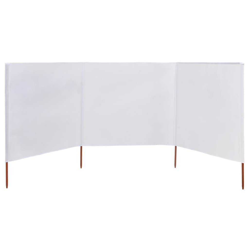 Helloshop26 - Brises-vue paravent 3 panneaux tissu 400 x 80 cm blanc sable - Imagen 3