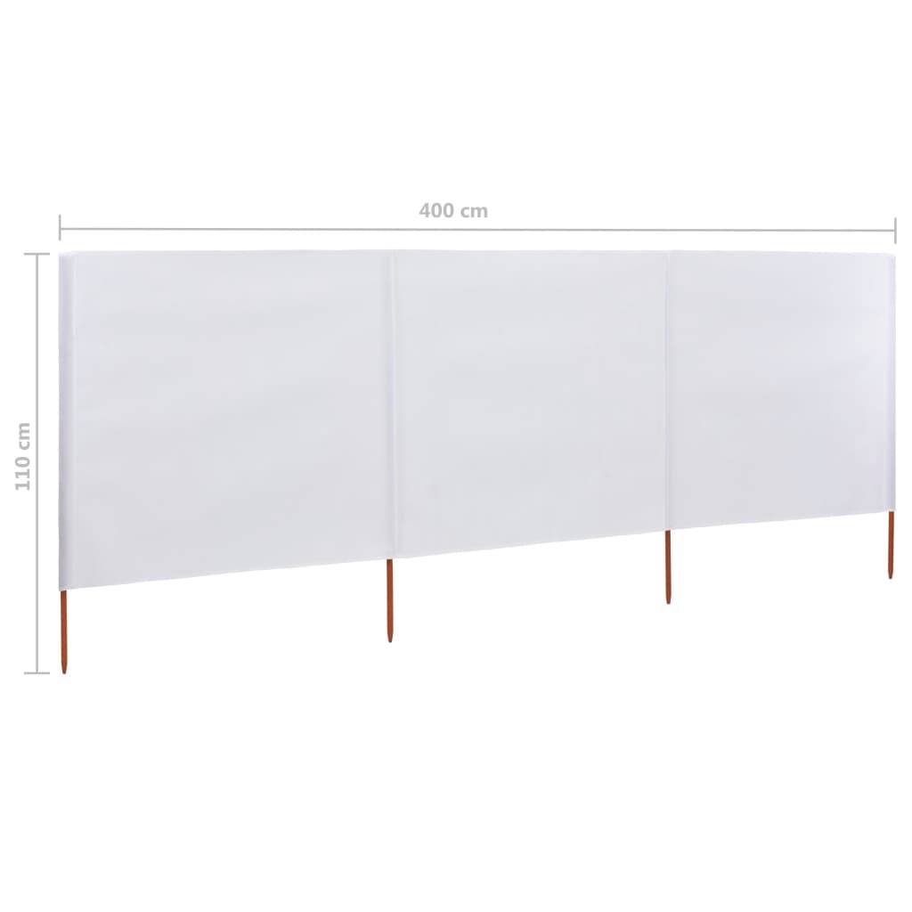 Helloshop26 - Brises-vue paravent 3 panneaux tissu 400 x 80 cm blanc sable - Imagen 6