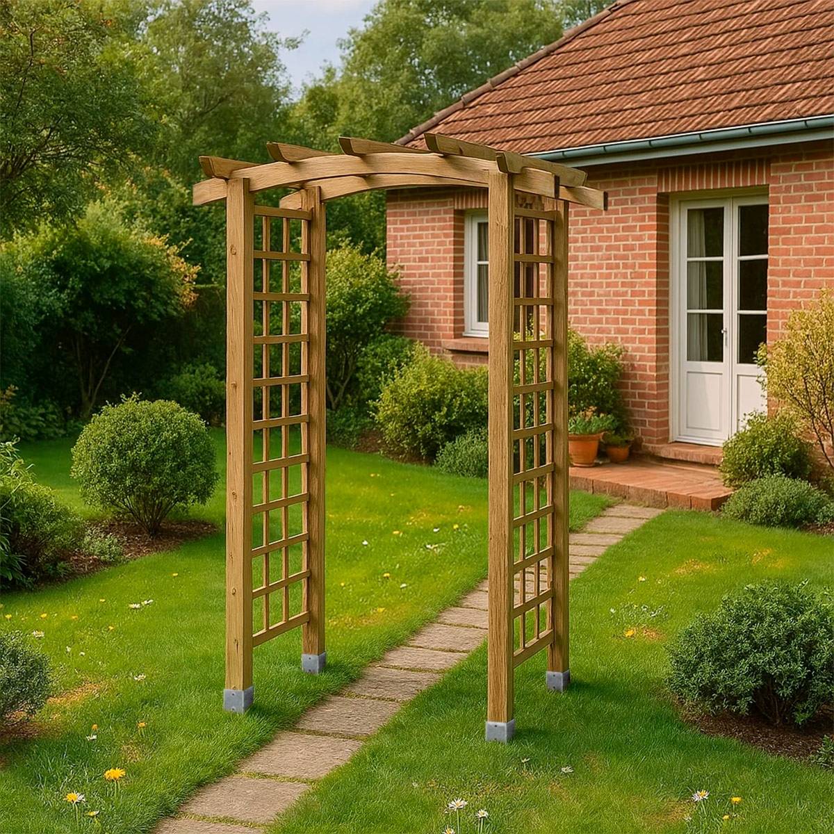 Arche de jardin Jasmin en arc + 4 supports poteaux à enfoncer - Cémonjardin - Imagen 2