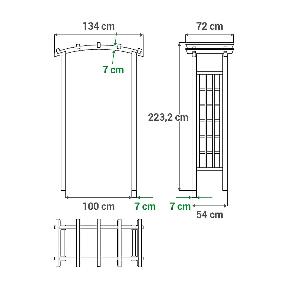 Arche de jardin Jasmin en arc + 4 supports poteaux à enfoncer - Cémonjardin - Imagen 6