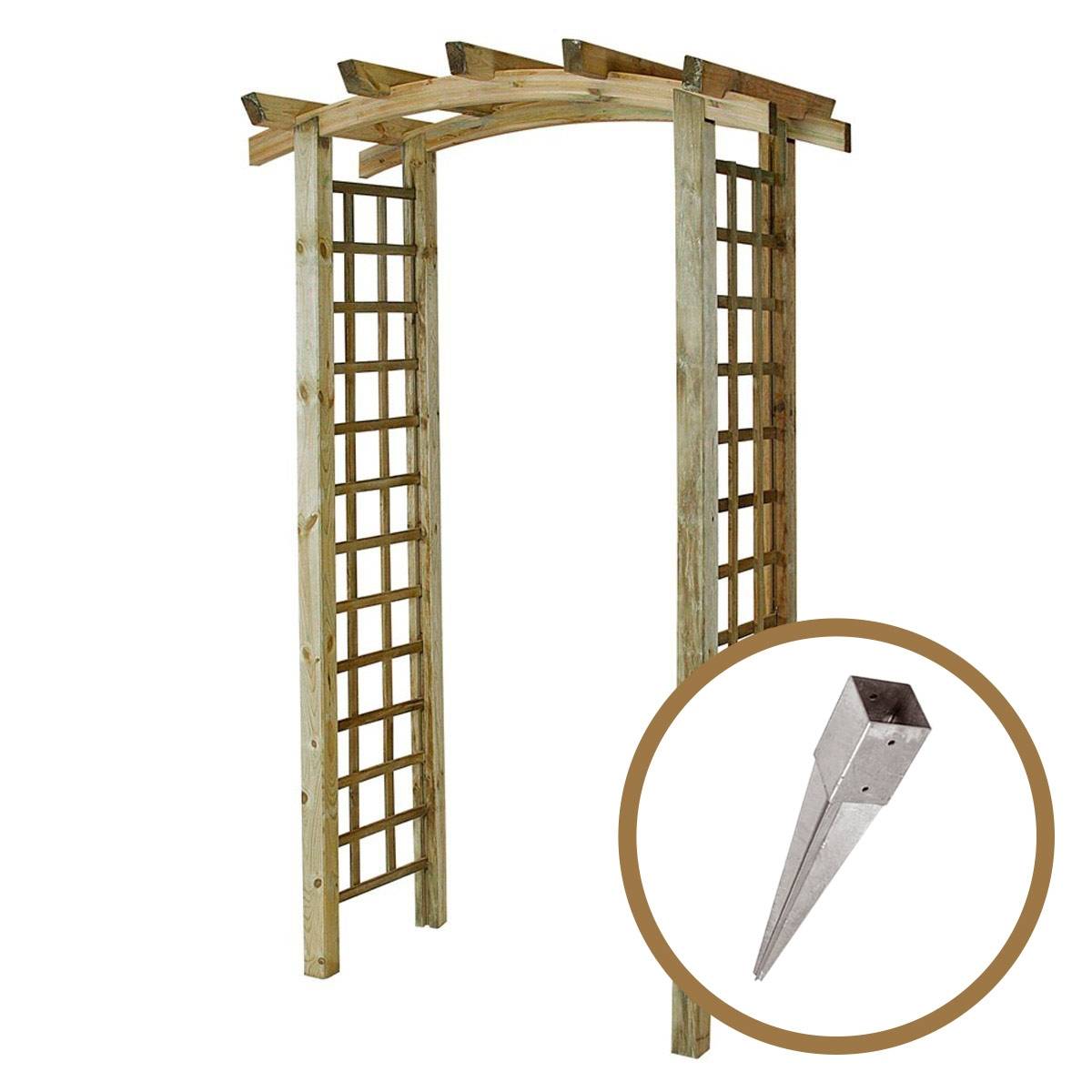 Arche de jardin Jasmin en arc + 4 supports poteaux à enfoncer - Cémonjardin - Imagen 1